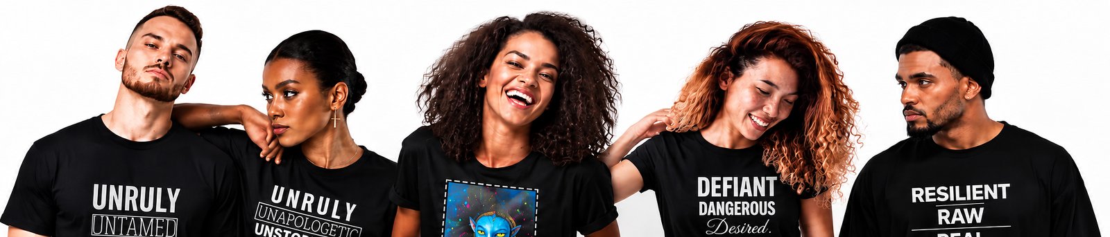 Quote Art Shirt models wearing original graphic shirts